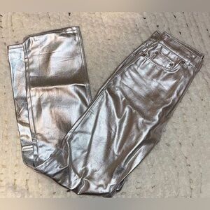 ASOS Design Metallic Silver Jeans